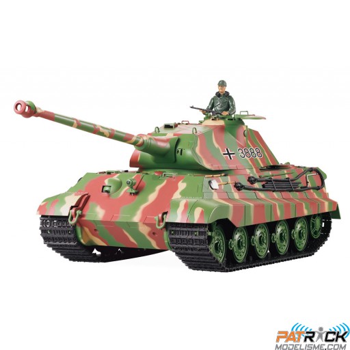 Char d'assault RC électriques 1/16 KING TIGER (bruit et fumée) complet RTR