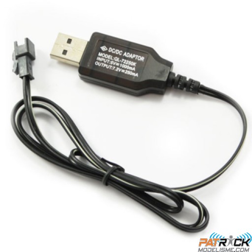 Chargeur USB Nimh 7.2V 400mAh connecteur NOIR Huina
