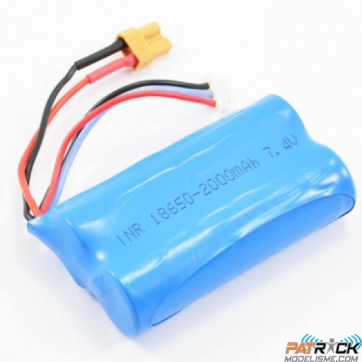 Batterie LiIo 7.4v 2000mAh pour engin de chantier Huina 1580/1583