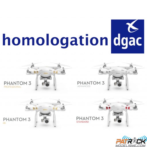 Homologation DGAC S1+S2+S3 DJI Phantom 3 