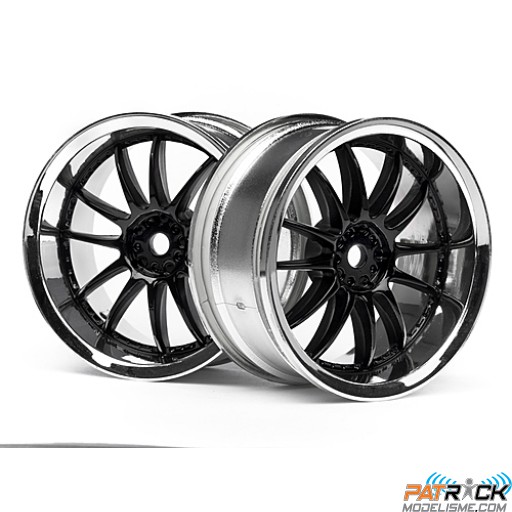 JANTE WORK XSA 02C 26mm CHROME/NOIR (3mm déport)  – la paire