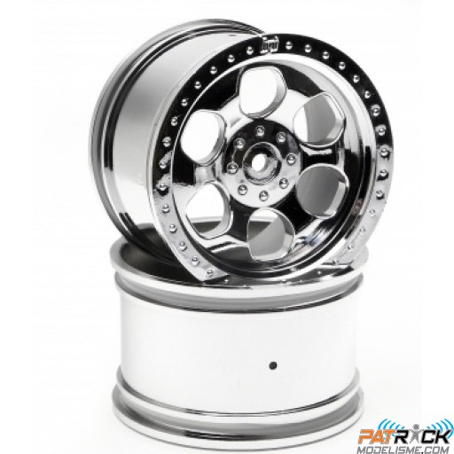 Jantes HPI CHROMEE BRILLANT 6 RAYONS (83x56mm) (paire) , Savage