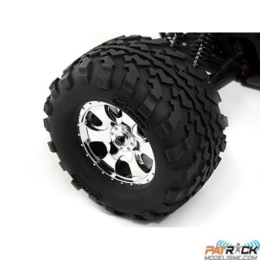Roue HPI montée PNEU GT2 GOMME S JANTE WARLOCK CHROME paire – SAVAGE
