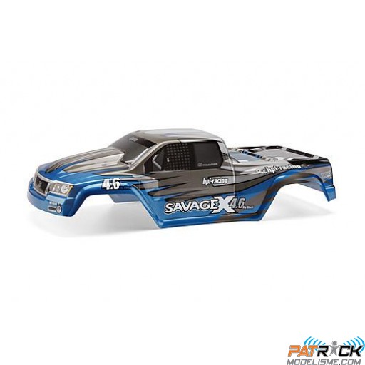 Carrosserie HPI Savage X peinte et décorée BLEUE
