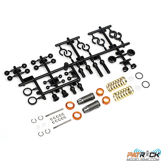 JEU AMORTISSEUR ALU FILETES (42-55mm/10mm/2p.) - CUP RACER 1/10