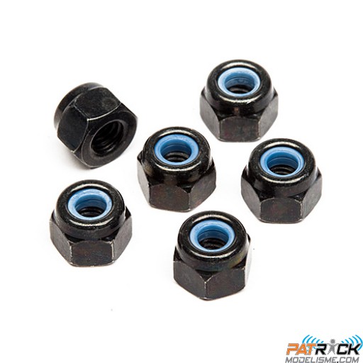 Ecrous Nylon M3 Noirs 6 pièces