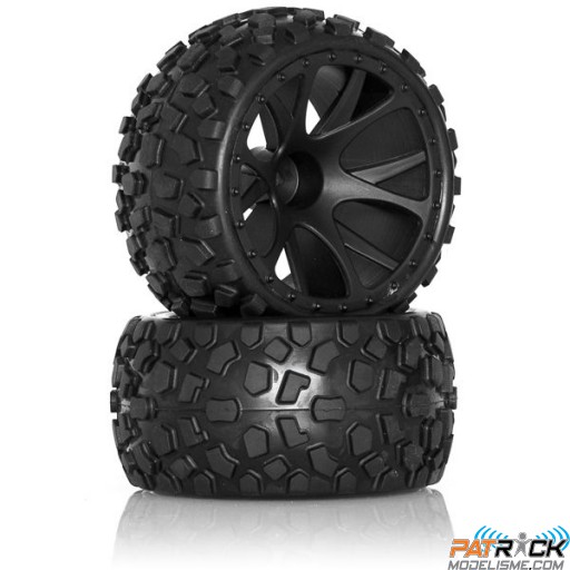 Roues Hobbytech big pavés Truggy 1/10e arrière (2) hex 12mm
