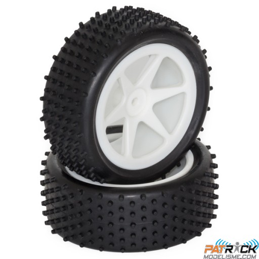 Roues Hobbytech gros picots TT 1/10e avant (2) hex 12mm
