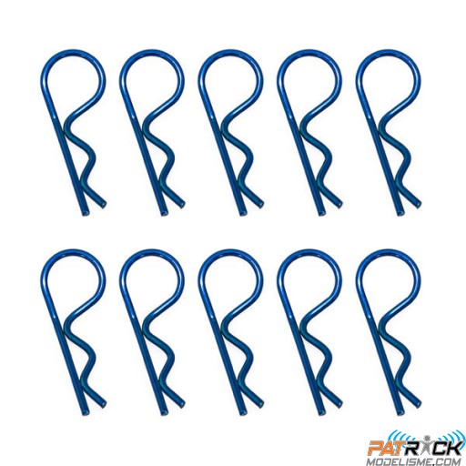 Clips de carrosserie bleu anodisés 10 pièces 1/8ème