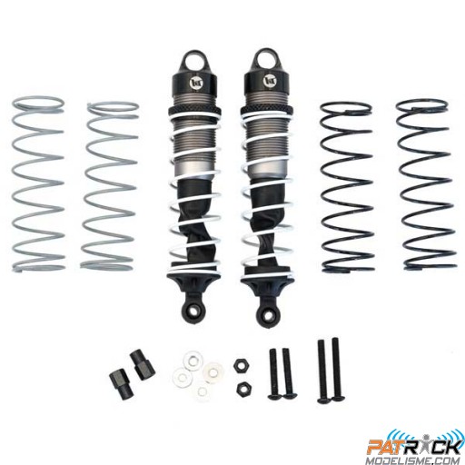 Amortisseurs Alu réglables 105/13mm universel + 3 jeux ressorts H/M/S