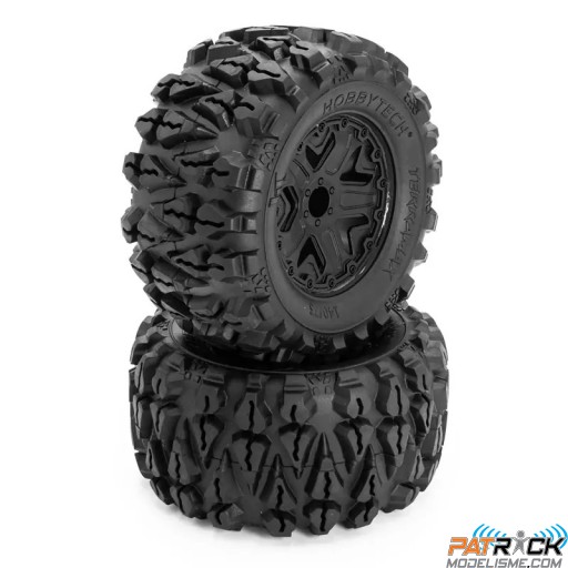 Roues Hobbytech Monster 1/10 TERRAMAX collés jantes noires