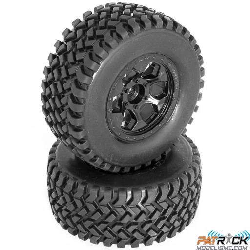 Roues Hobbytech montées Short Course + jantes noires 1/10e