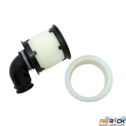 Filtre à air noir double mousse avec coude silicone – 1/8ème UNIVERSEL