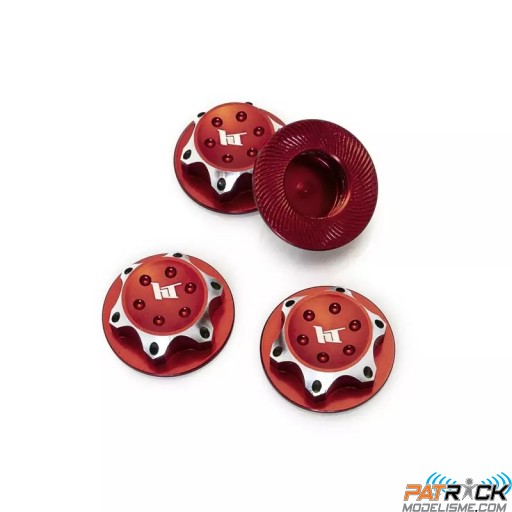 Ecrous de roues borgnes en aluminium 17mm Rouge 1/8e Spirit