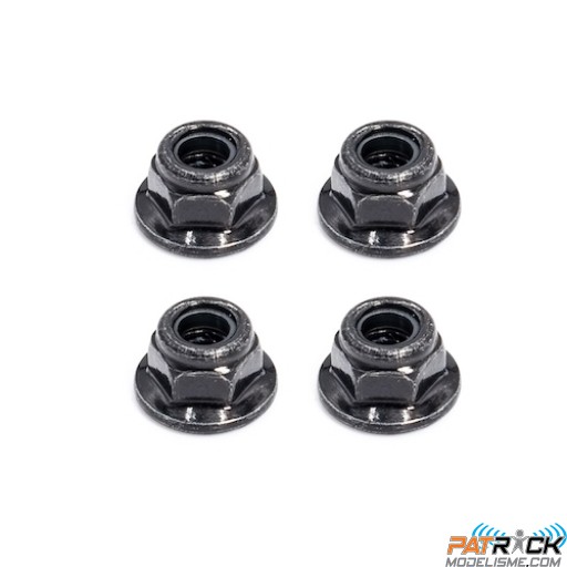 Ecrous de roue nylstop flasqués M4