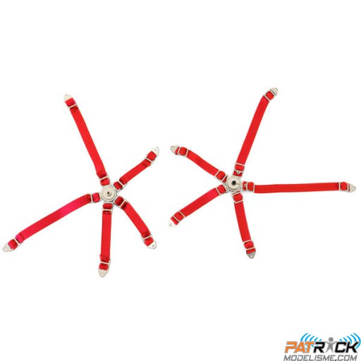 Ceinture de siège baquet Rouge avec attache en métal
