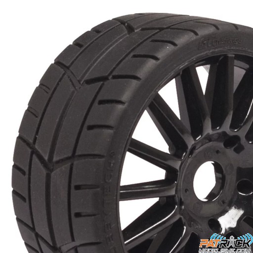 Roues Hobbytech Challenge montés jantes Noires (2pcs) 1/8ème