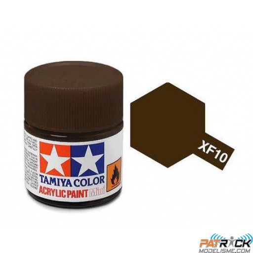 Pot de peinture acrylique Tamiya XF-10 Brun Mat 10ml