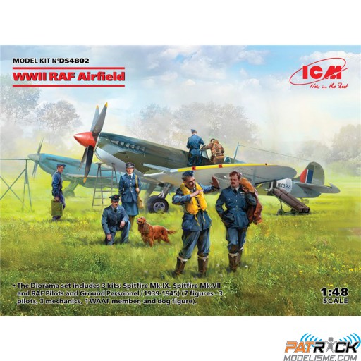 1/48e ICM WWII RAF Airfield Spitfire Mk.IX + Spitfire Mk. VII