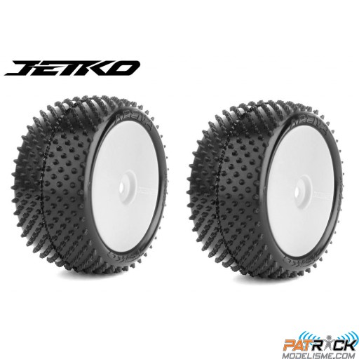 JetKo Roues Arena 2/4WD Arrière 2.2" blanche pneus soft Buggy 1/10e
