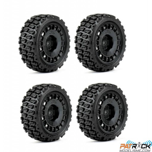 JetKo Roues jantes noir Rallye pneu Couragia (4) 1/10e