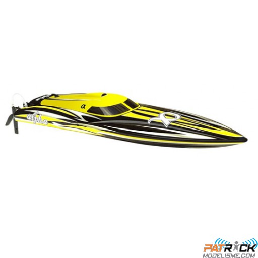 Bateau Joysway ALPHA Deep Vee JAUNE + Radio SUR-COMMANDE