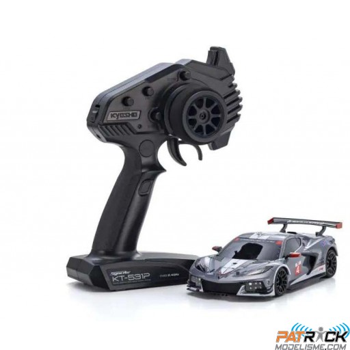 Kyosho Mini-Z MR-04 RWD Corvette C8-R Gun Metal/White (W-MM/KT531P) SUR-COMMANDE