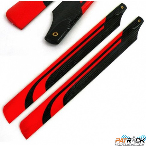 Pales principale KDS 325mm Carbone ROUGE - Héli 450