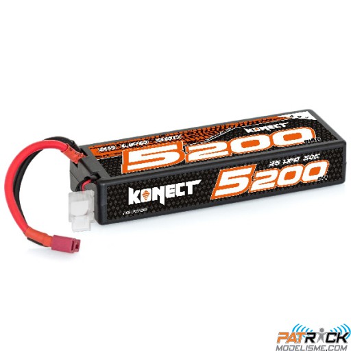 Accu LiPo Konect 5200mah 7.4V 50C 2S1P 38.4Wh (Slim Pack Dean )
