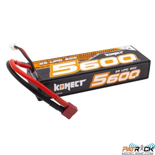 Accu LiPo Konect 5600mah 7.4V 60C 2S1P HardCase (Slim Pack Dean)