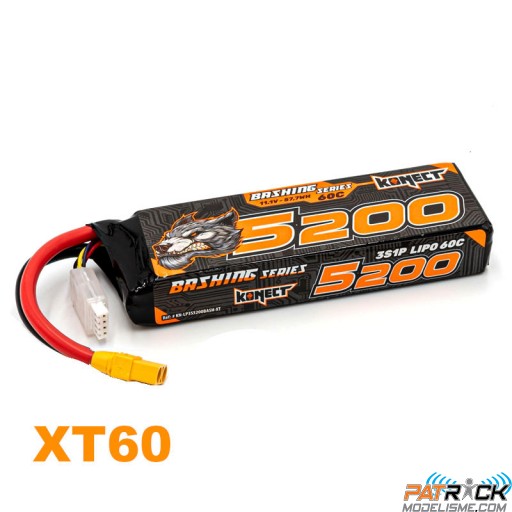 Accu LiPo Konect Bashing 5200mah 11.1V 60C 3s1p XT60