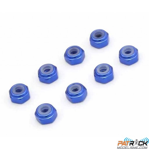 Ecrous de roue alu anodisés bleus (8)