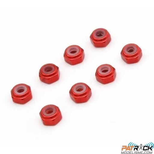 Ecrous de roue alu anodisés rouges (8)