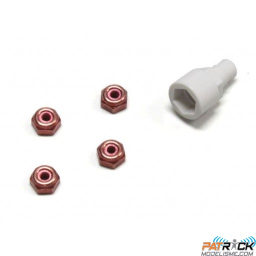 Ecrous de roue rouges + Clé Mini-Z