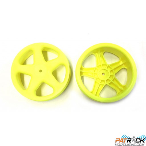 Jantes Losi xx5 avant 5 batons jaune fluo la paire – VINTAGE 1/10ème