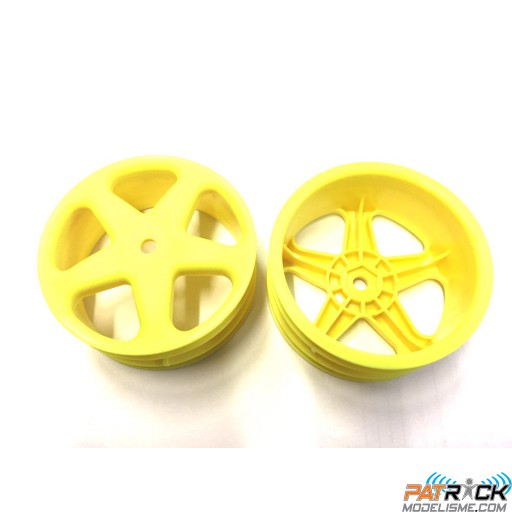 Jantes Losi xx4 avant large 5 batons jaune fluo la paire – VINTAGE 1/10ème