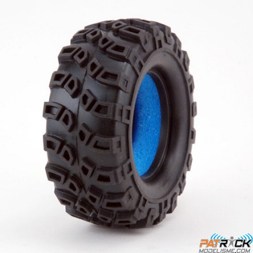 Pneus LOSI Mini rock BASHERS 1,9'' en gomme blue