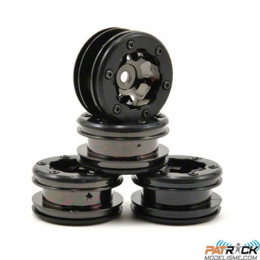 Jantes noires beadlock pour 1/24 Micro Trail Trekker