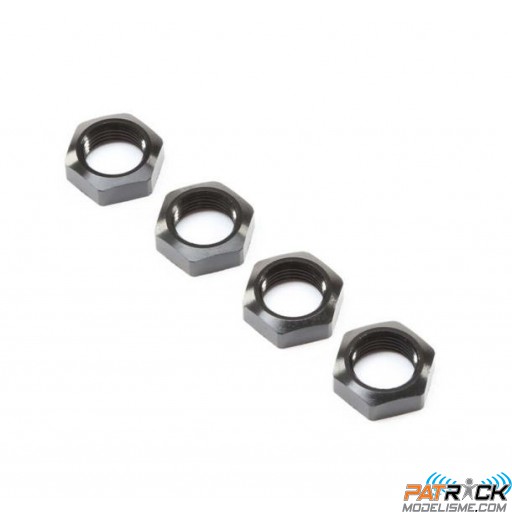 Ecrou de roue aluminium noir (x4) - Losi Super Baja/Rock Rey