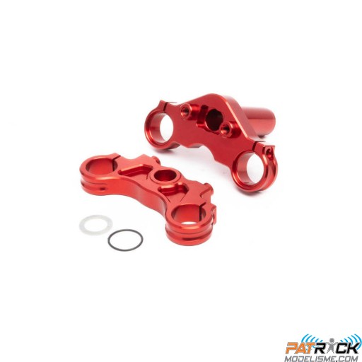 Jeu de té de fourche triple aluminium rouge : Promoto-MX SUR-COMMANDE