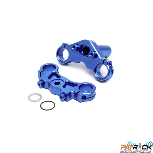 Jeu de té de fourche triple aluminium bleu : Promoto-MX SUR-COMMANDE