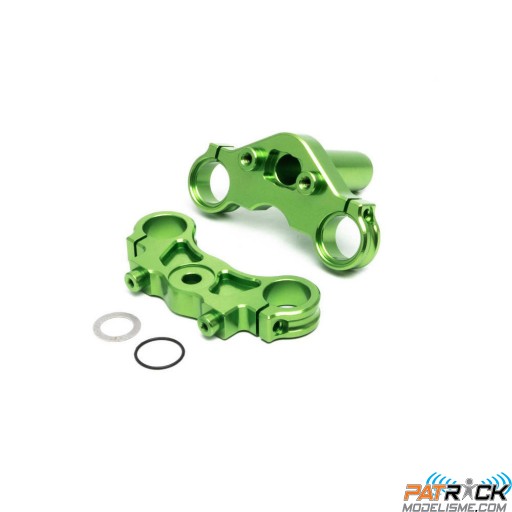 Jeu de té de fourche triple aluminium vert : Promoto-MX SUR-COMMANDE