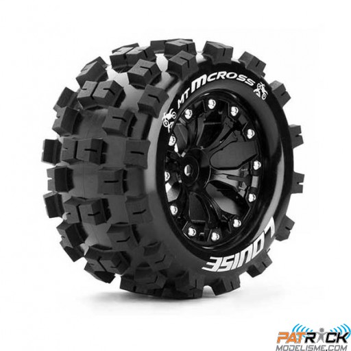 Roues Louise RC MT-Cross Jantes 2.8' - Offset 1/2' Noir - 1/10e