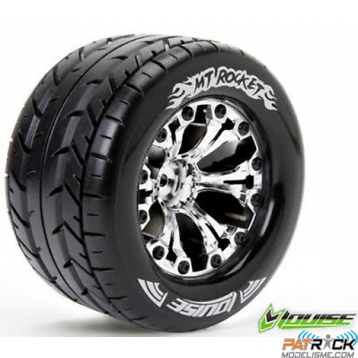 Roues Louise RC MT-ROCKET Jantes 2.8' chrome - Hexa 12mm - Monster Stadium 1/10