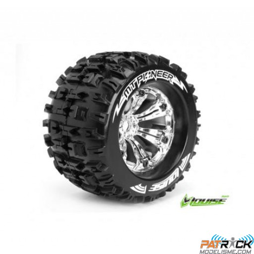 Roues Louise RC MT-PIONEER Jantes 3.8 chrome Hexa 17mm Monster Truck 1/8