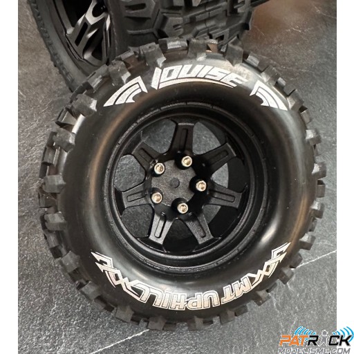 Roues Louise RC MT-Uphill Jantes 2.8’’ Noires Hexa 14mm Monster 1/10e Arrma