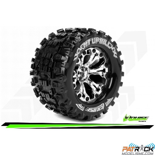 Roues Louise RC MT-Uphill Jantes 2.8" Chromées - Hexa 12mm - Déport +1.27mm Monster 1/10e