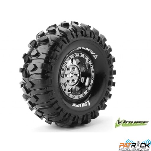 Roues Louise RC CR-ROWDY Chromées Noir 1.9" super soft Crawler 1/10e