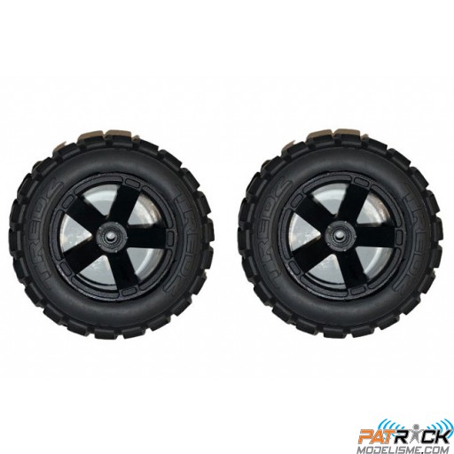 Roues Montées collées AV/AR NOIR TRACTOR TREDZ Hex 12mm (paire)