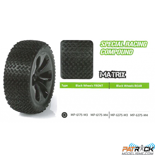 MEDIAL PRO MATRIX 3.3 Raptor Monté-collés M4 super soft hex 12mm - Avant Short Course